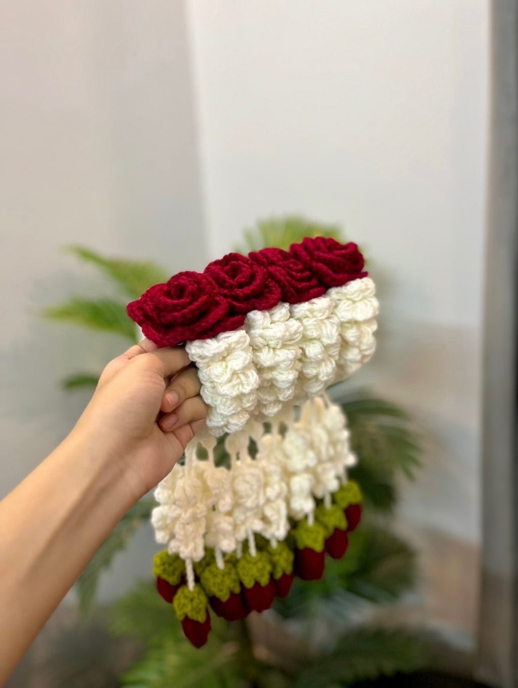 Handmade Crochet Bridal Gajra (pair)| Traditional Floral Wrist Gajra | Elegant Wedding & Mehndi Floral Jewelry | Nesty Crafters