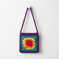 Crochet granny square rainbow color bags for kids | Nesty Crafters