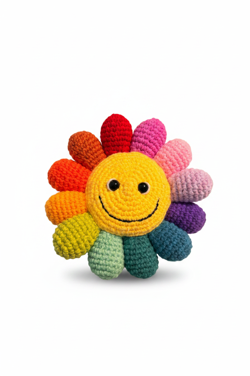 Crochet marukami flower keychain | Nesty Crafters