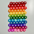 Crochet puff flower mini clip hair accessories for girls(pack of 12)