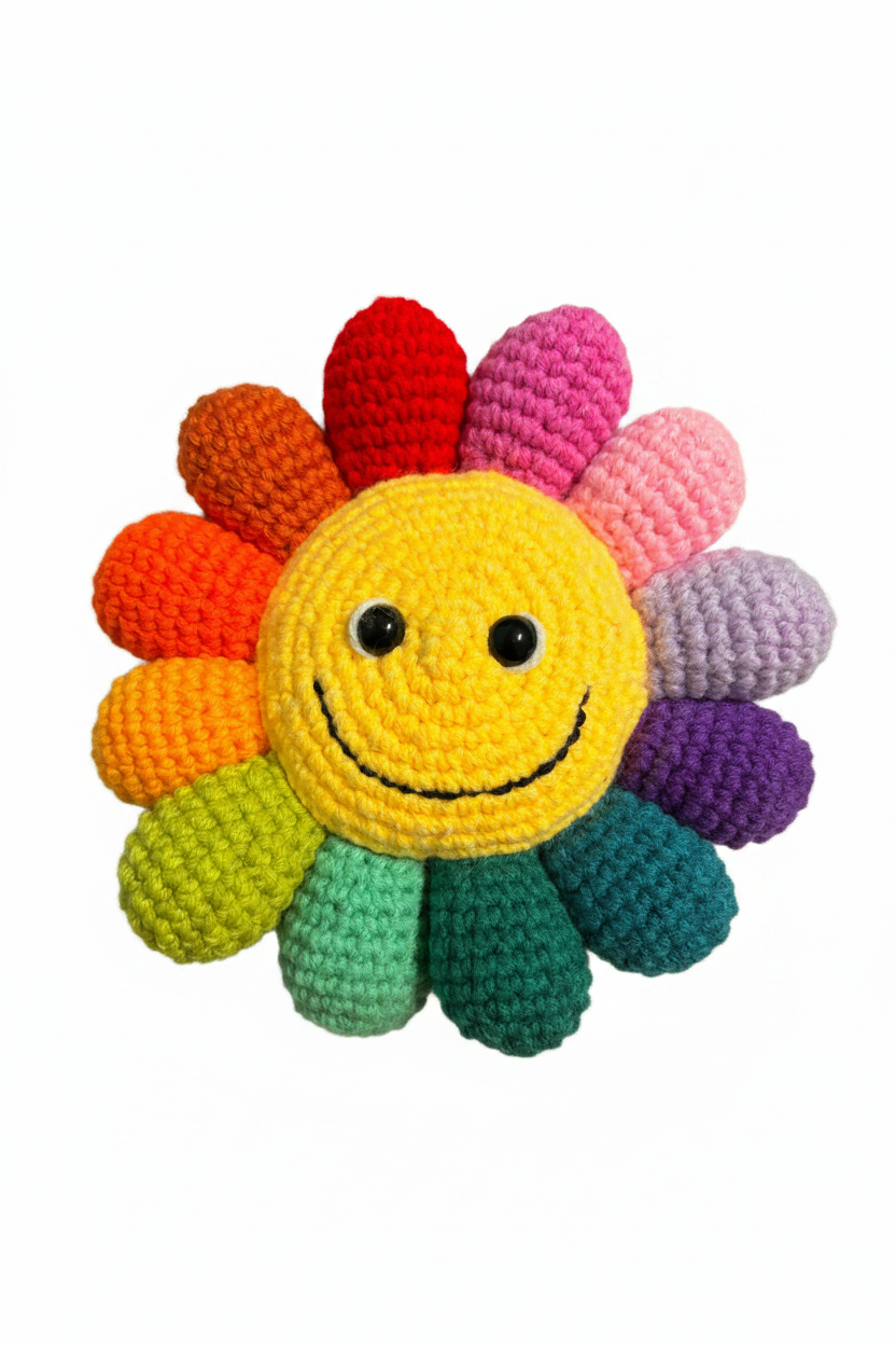 Crochet marukami flower keychain | Nesty Crafters