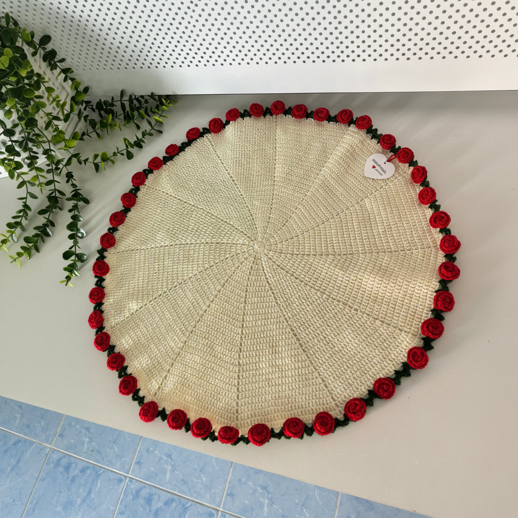 Crochet rose flower bouquet blanket | Nesty Crafters