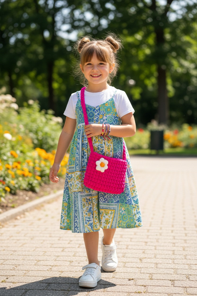 Crochet cute plush yarn bags for girls | Nesty Crafters