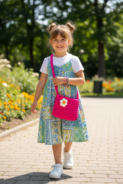 Crochet cute plush yarn bags for girls | Nesty Crafters